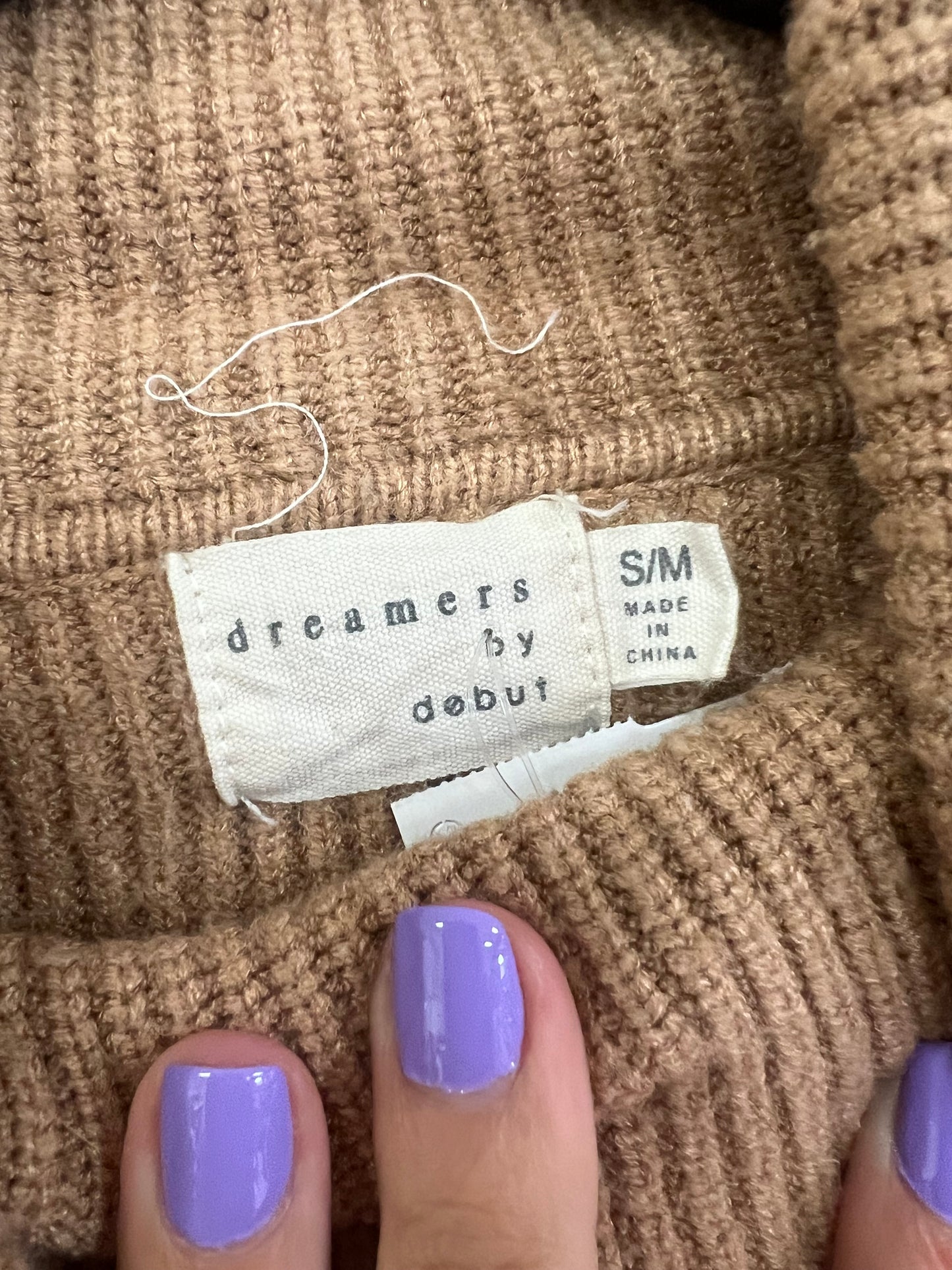 Sweater By Dreamers In Tan, Size: S