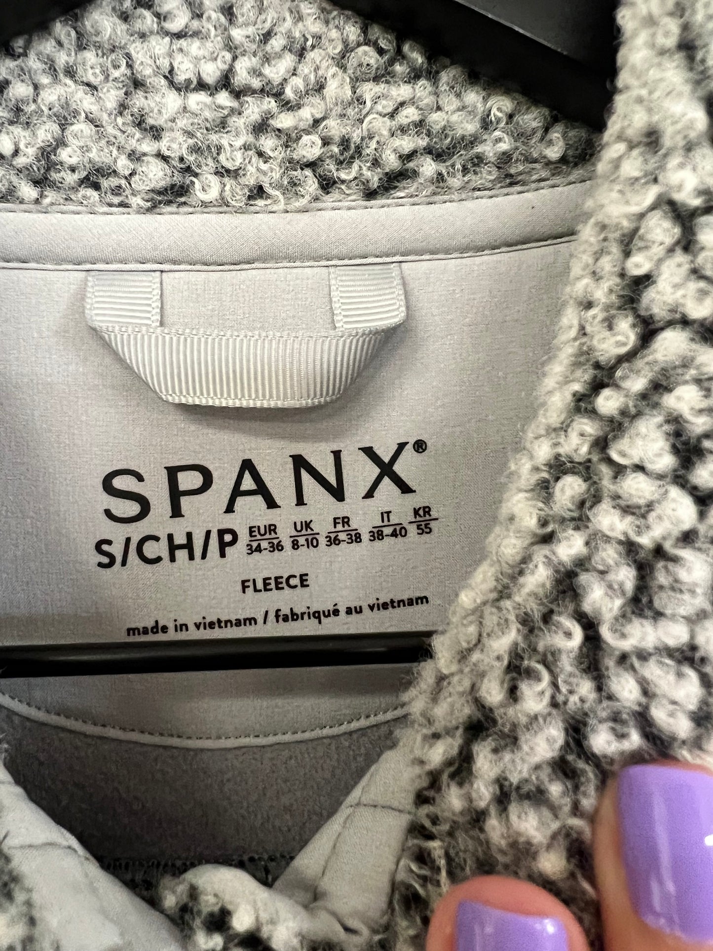 Jacket Faux Fur & Sherpa By Spanx In Grey, Size: S