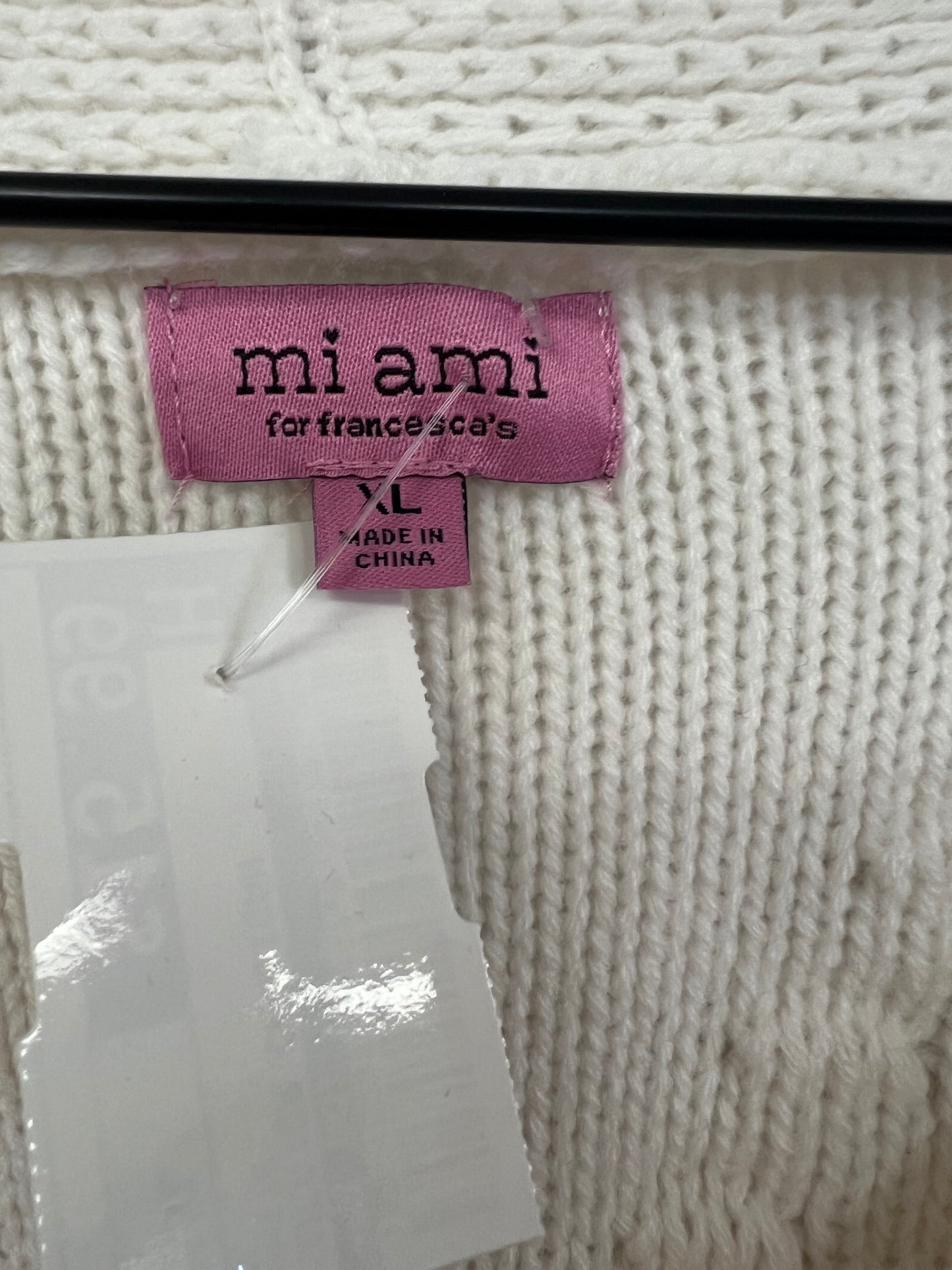 Sweater Cardigan By Mi Ami In White, Size: Xl