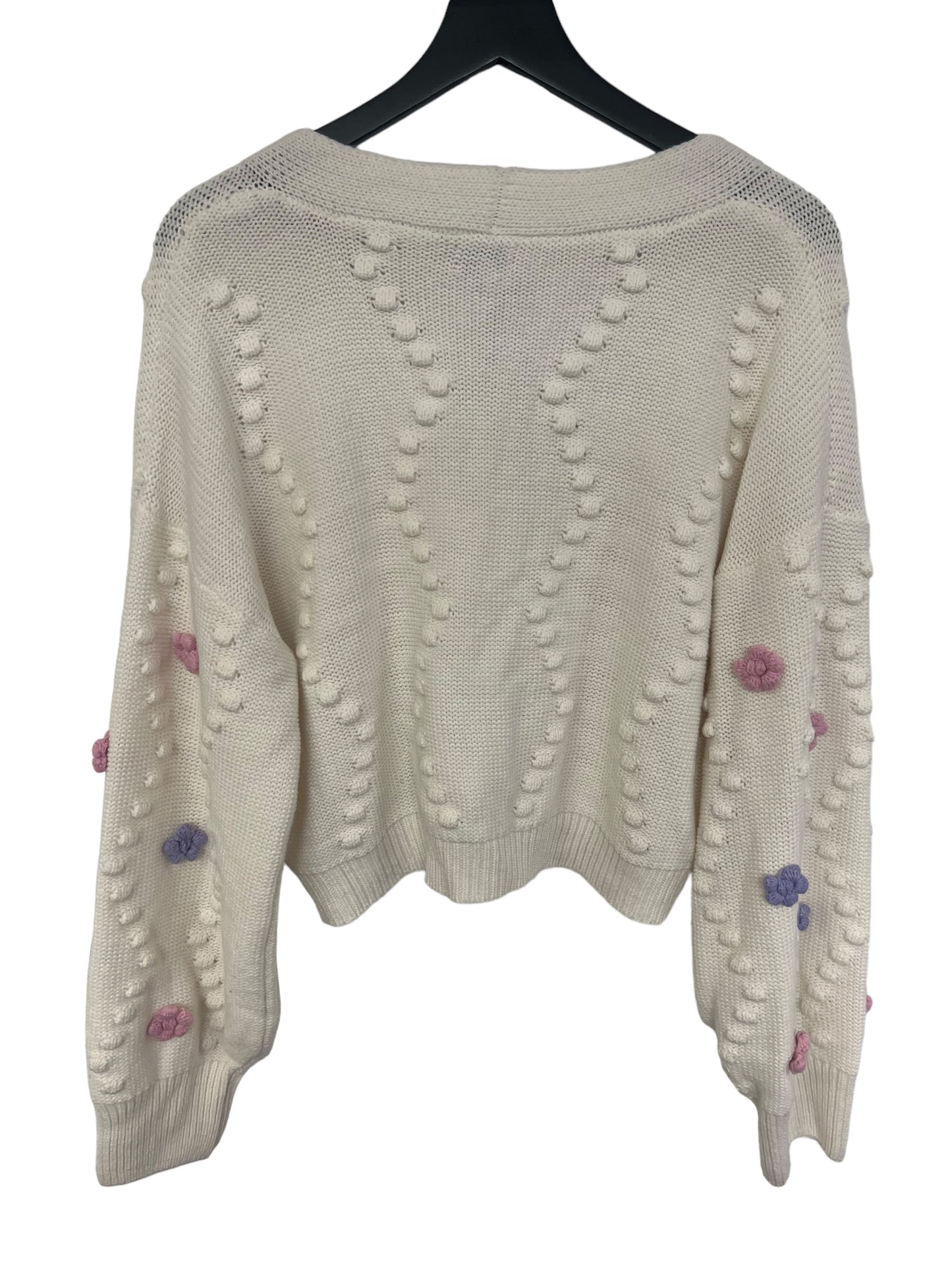 Sweater Cardigan By Mi Ami In White, Size: Xl