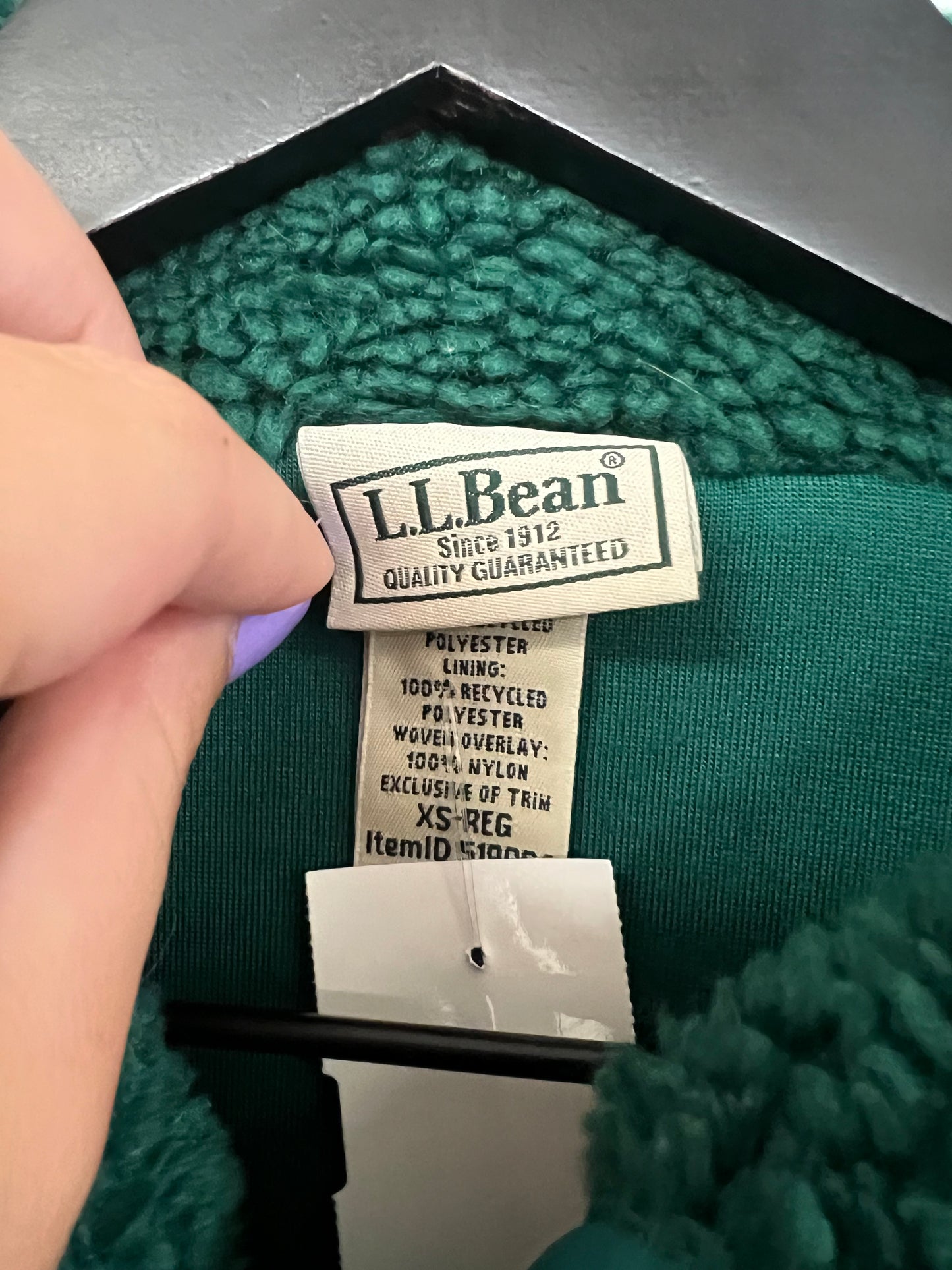 Sweatshirt Collar By L.l. Bean In Green, Size: Xs