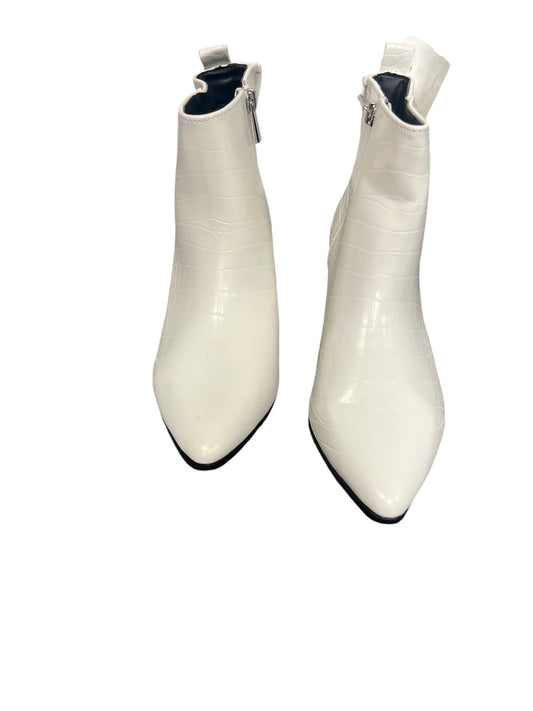 Boots Ankle Heels By Scoop In White, Size: 8