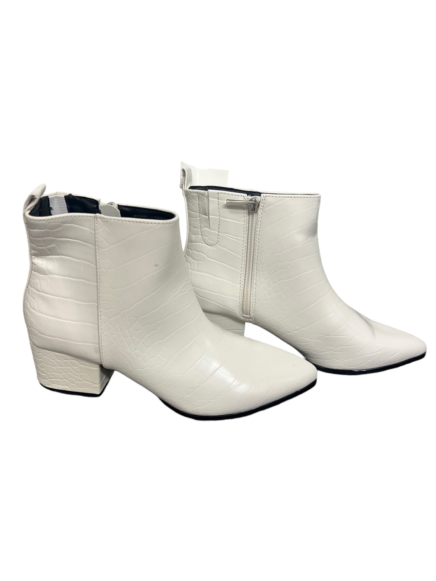 Boots Ankle Heels By Scoop In White, Size: 8