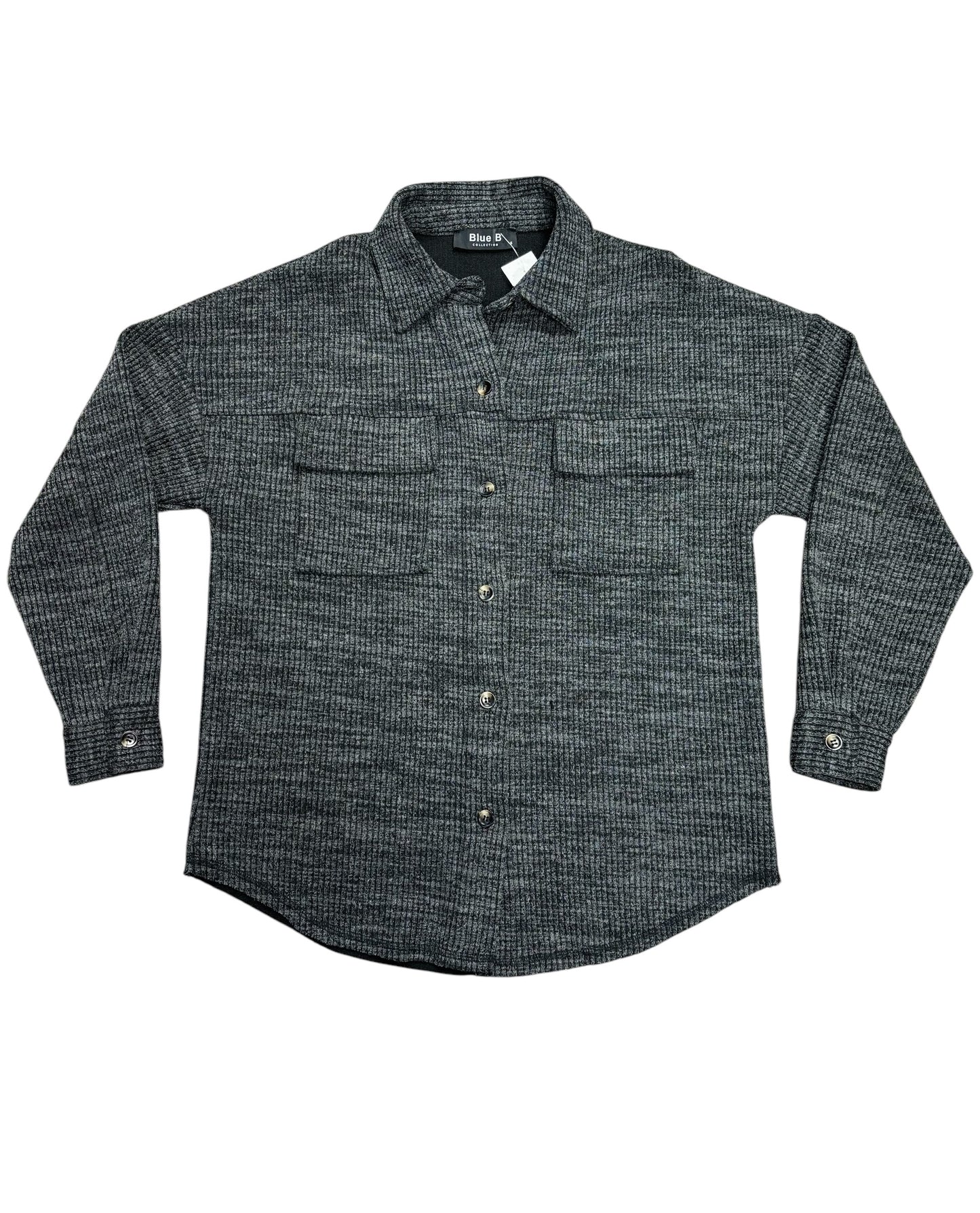 Jacket Shirt By Blue B In Grey, Size: S