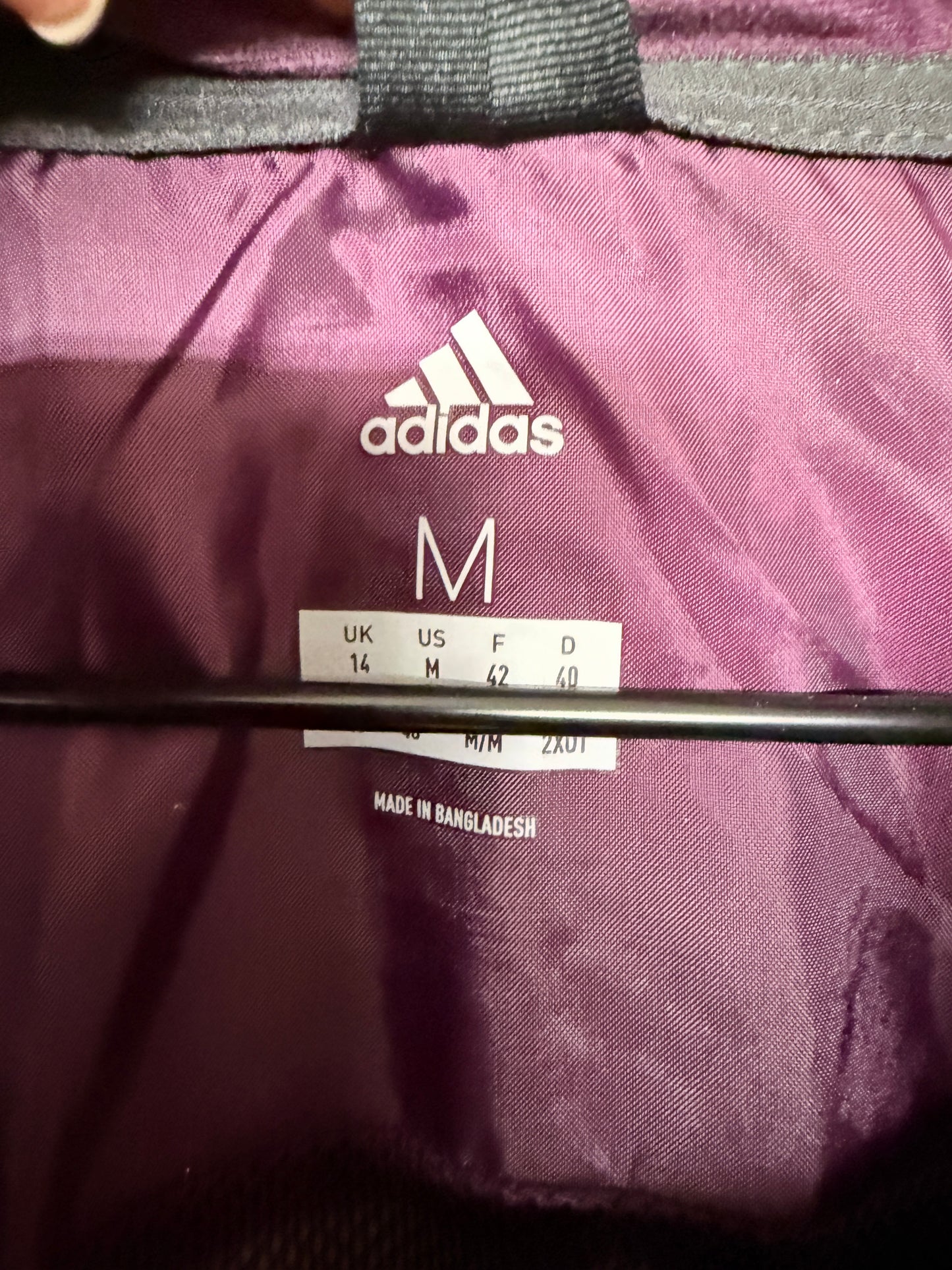 Jacket Windbreaker By Adidas In Purple, Size: M