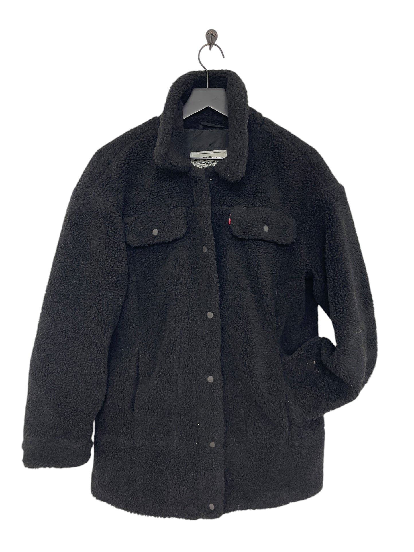 Coat Faux Fur & Sherpa By Levis In Black, Size: M