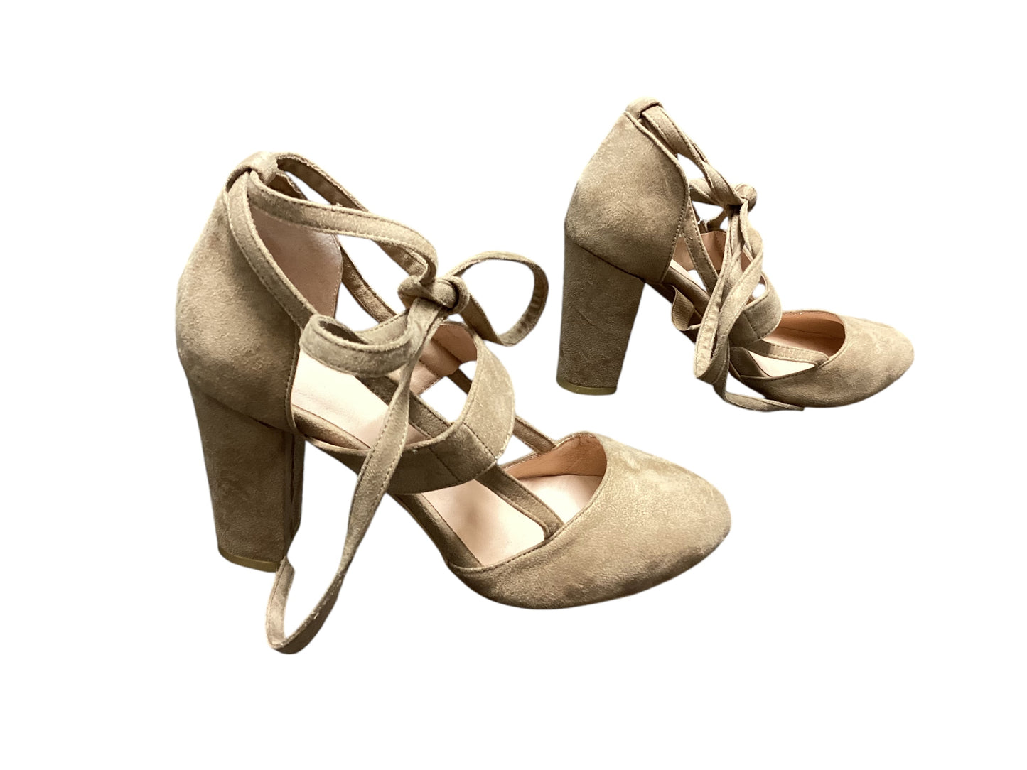 Shoes Heels Block By Clothes Mentor In Tan, Size: 10