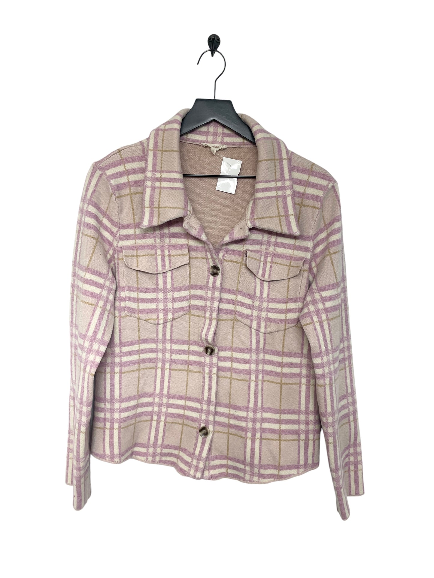 Jacket Shirt By Mystree In Purple, Size: L