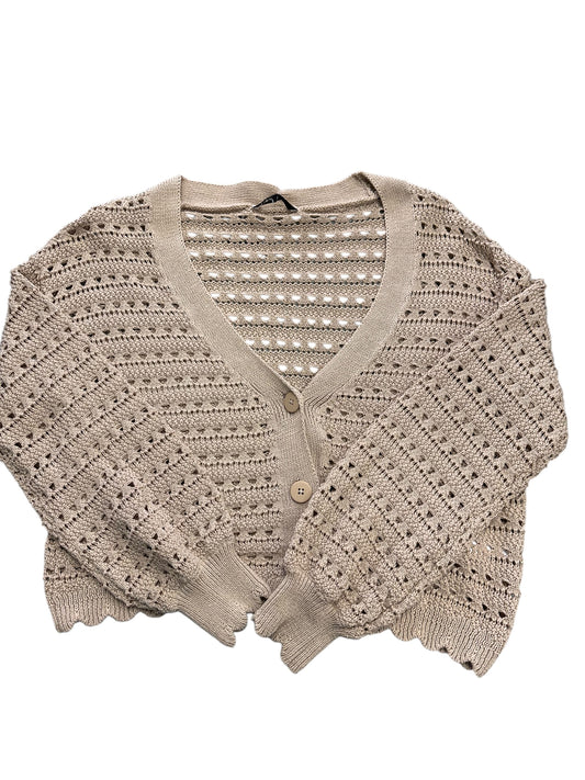 Sweater Cardigan By Dex In Tan, Size: S