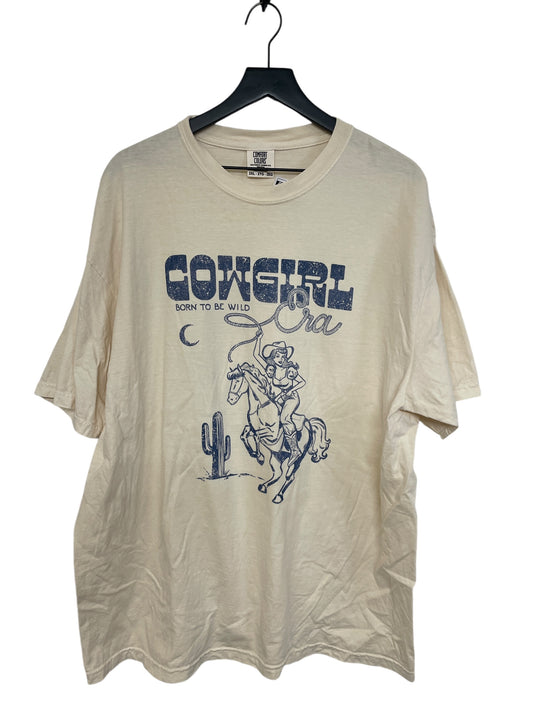 Top Short Sleeve By Comfort Colors In Cream, Size: 2x