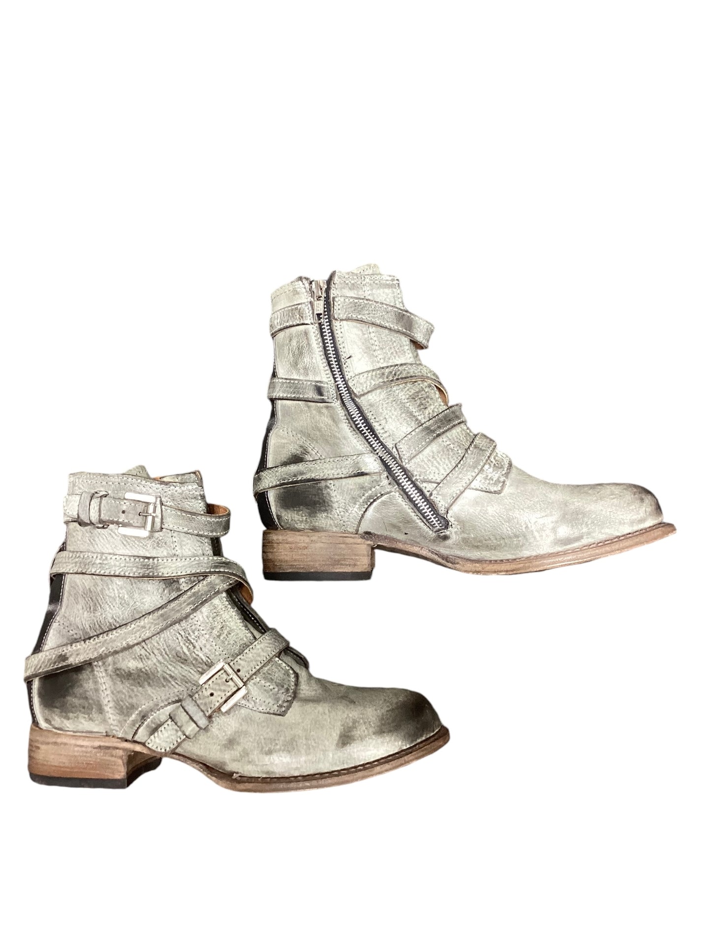 Boots Leather By Freebird In Grey, Size: 11