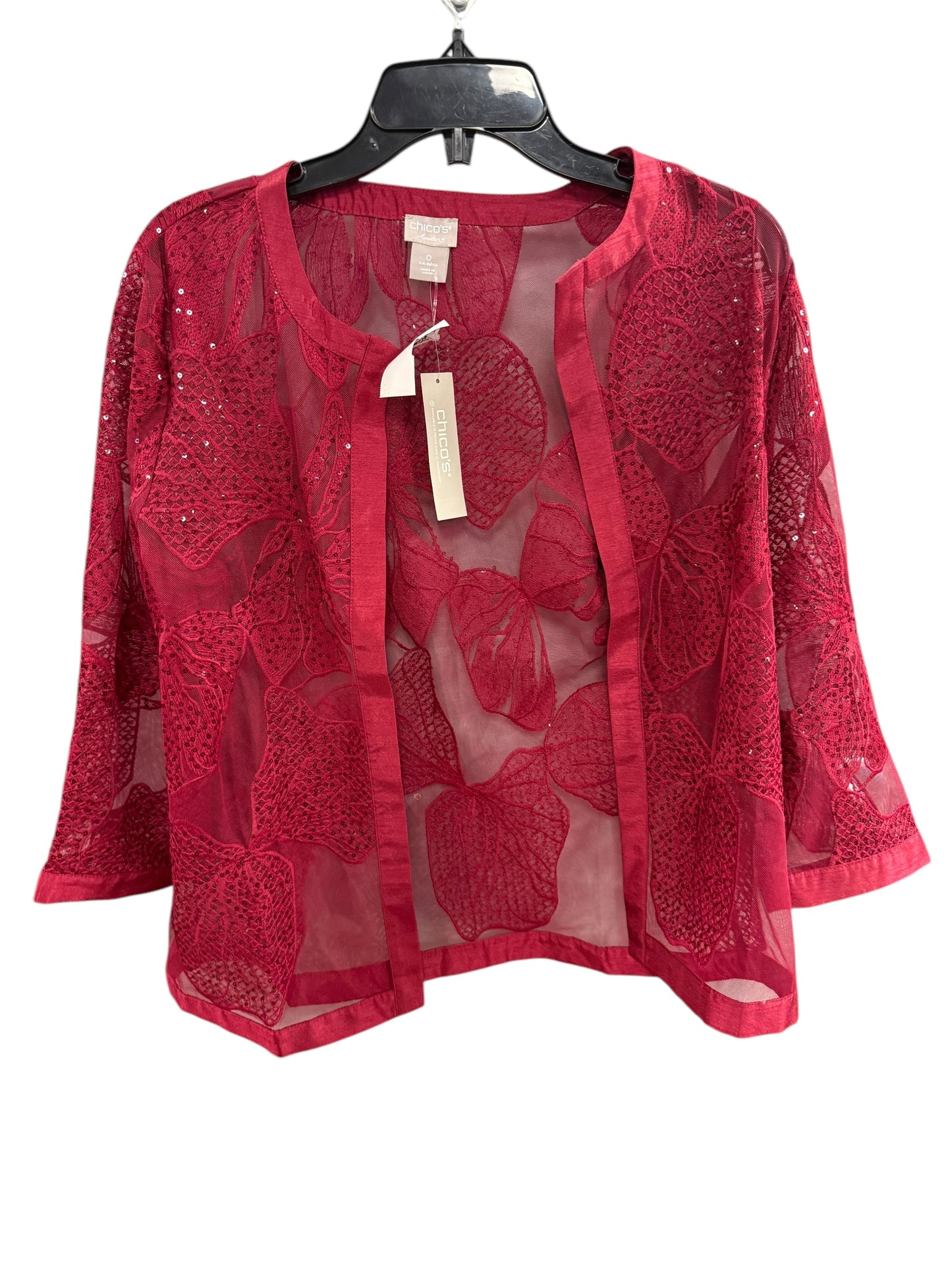 Top Long Sleeve By Chicos In Red, Size: S