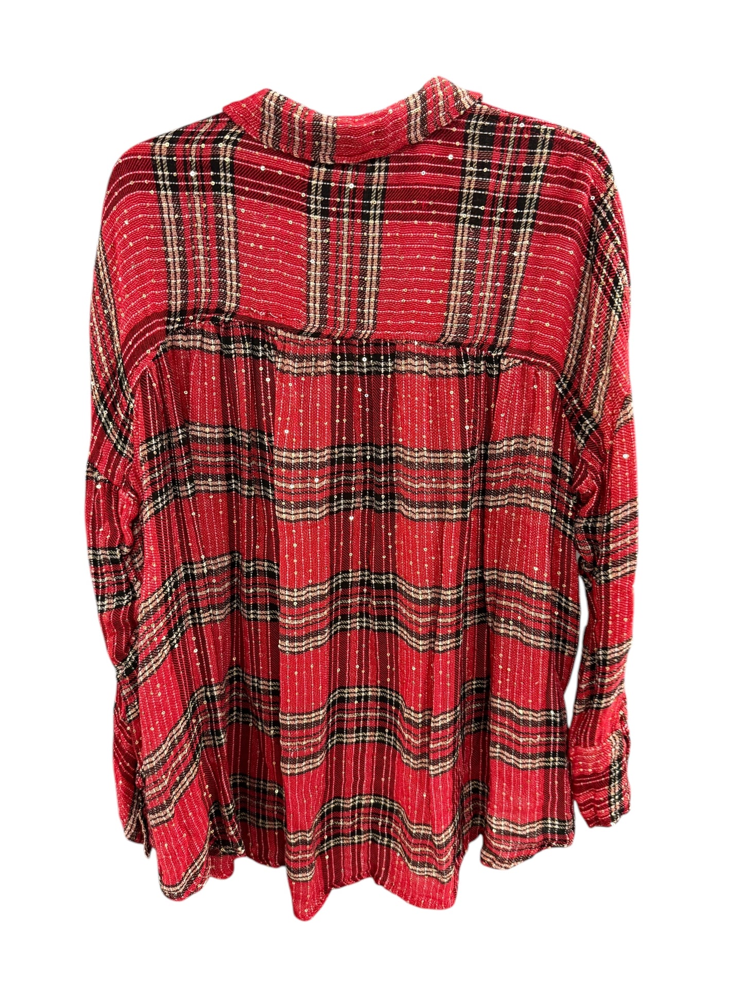 Blouse Long Sleeve By Free People In Red, Size: S