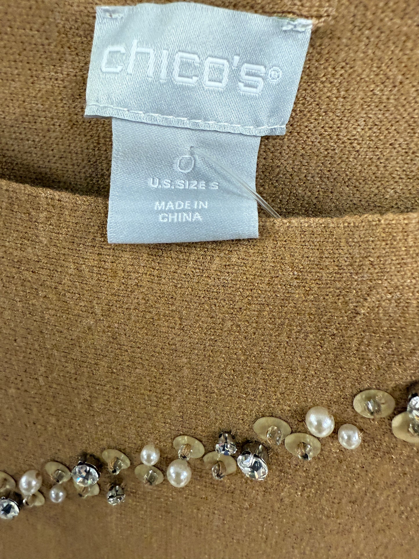 Sweater By Chicos In Tan, Size: S