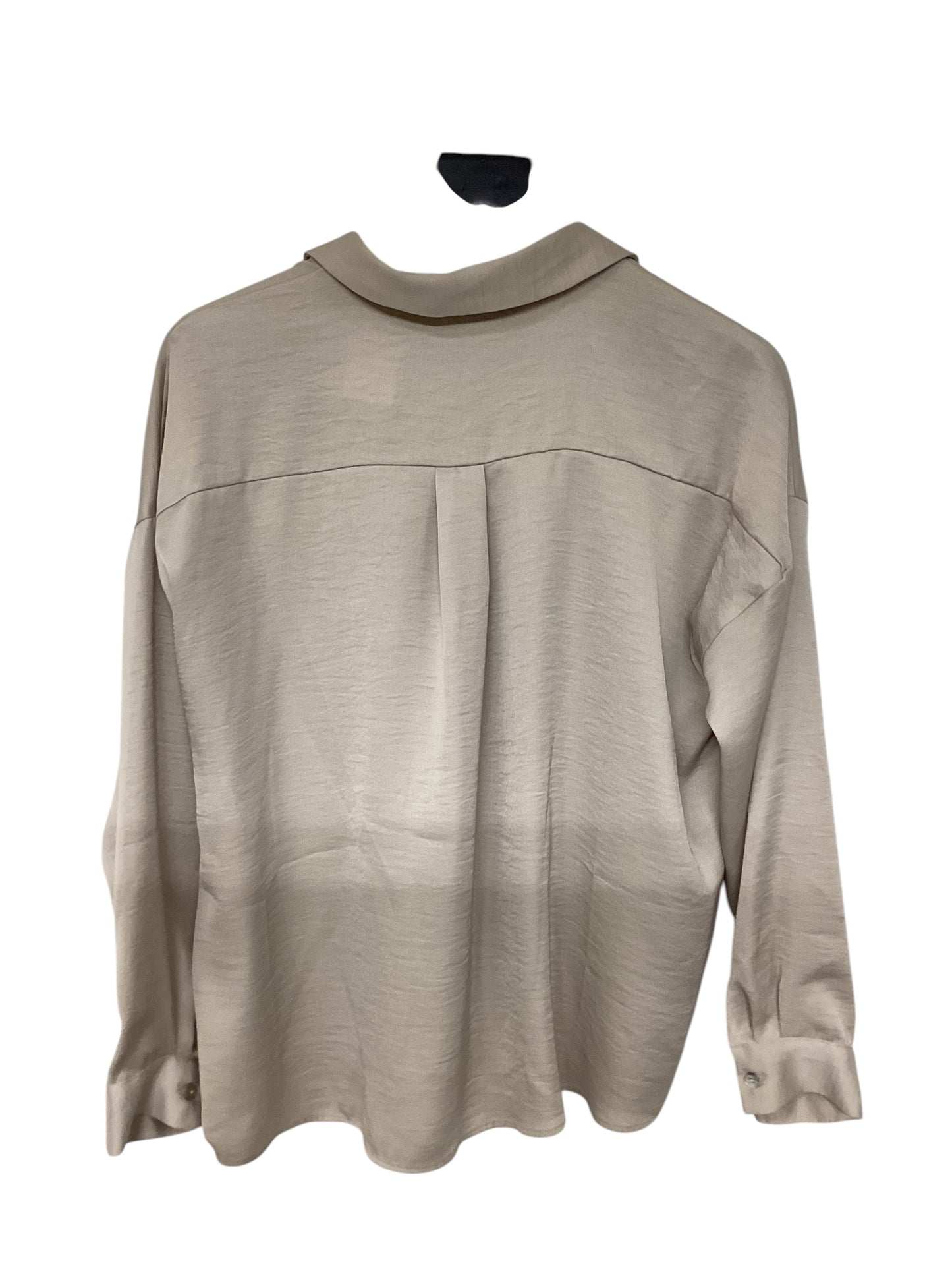 Blouse Long Sleeve By Zara In Beige, Size: S