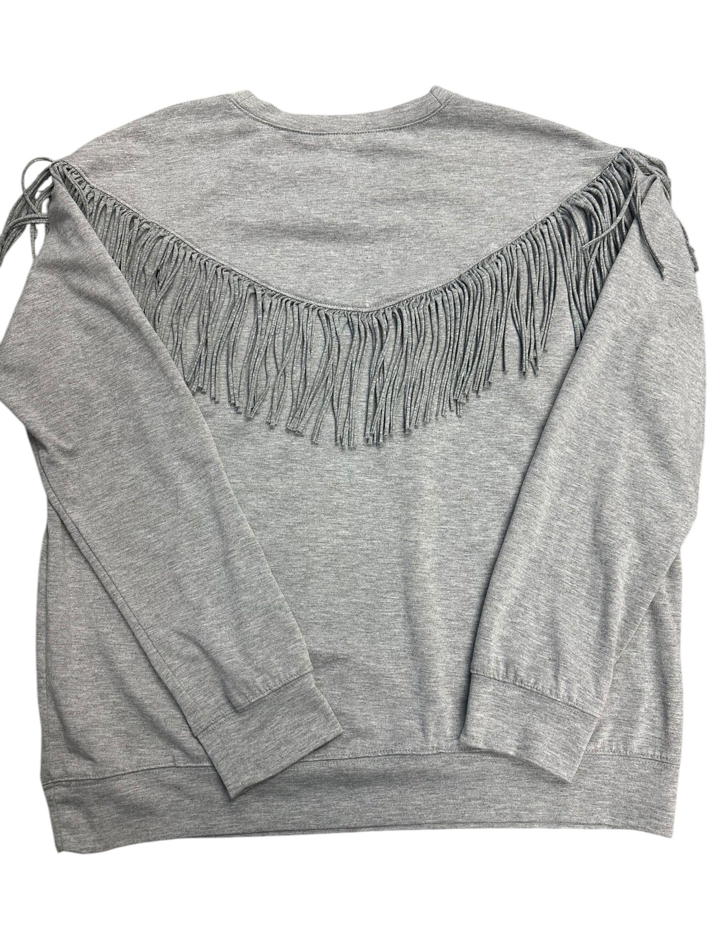 Top Long Sleeve By Mustard Seed In Grey, Size: S