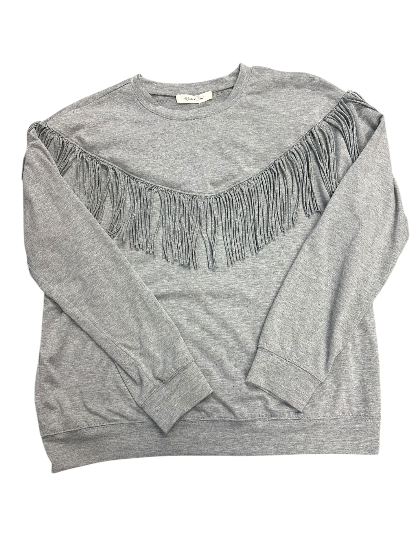 Top Long Sleeve By Mustard Seed In Grey, Size: S