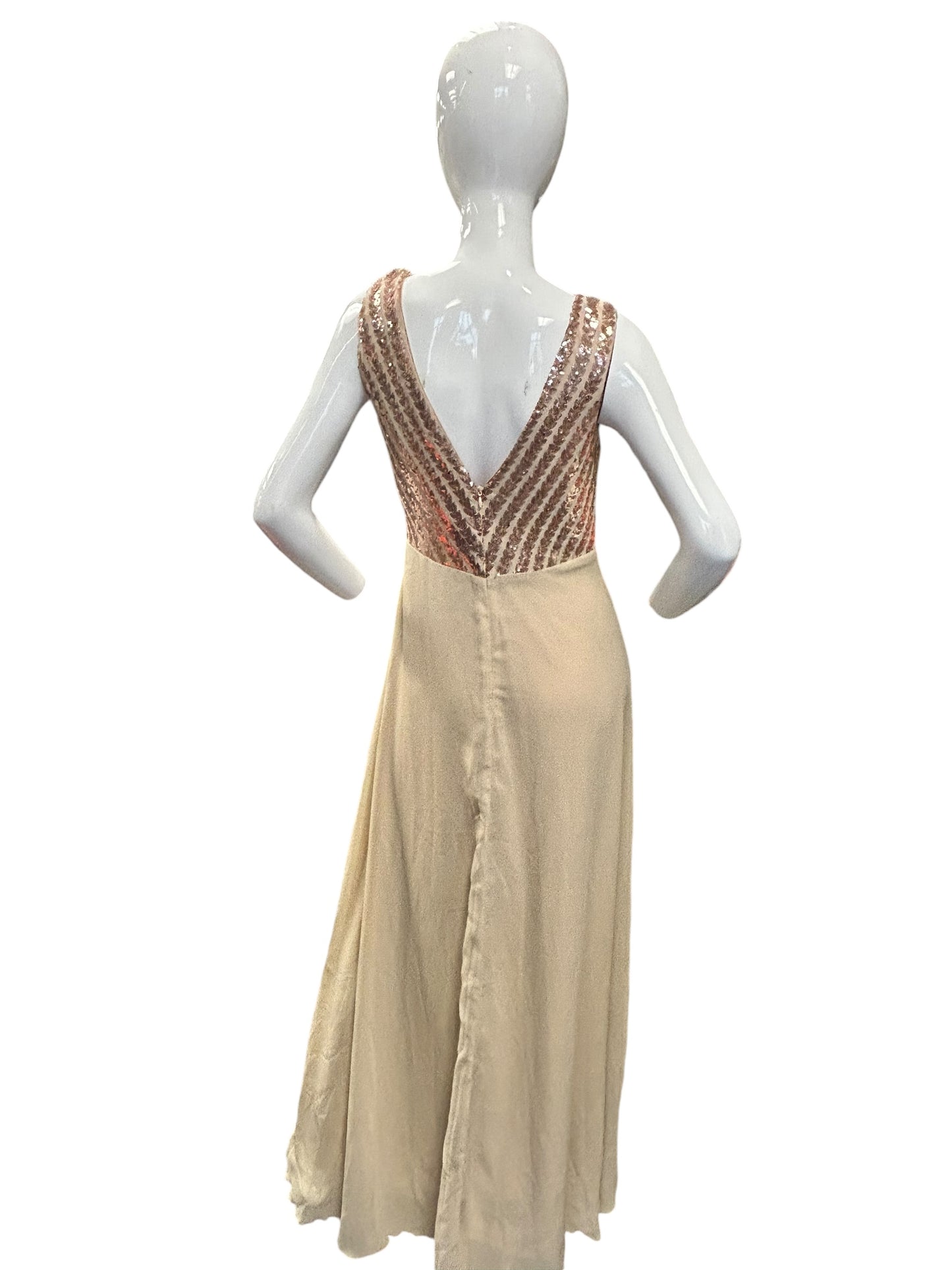 Dress Party Long By Shein In Cream, Size: M