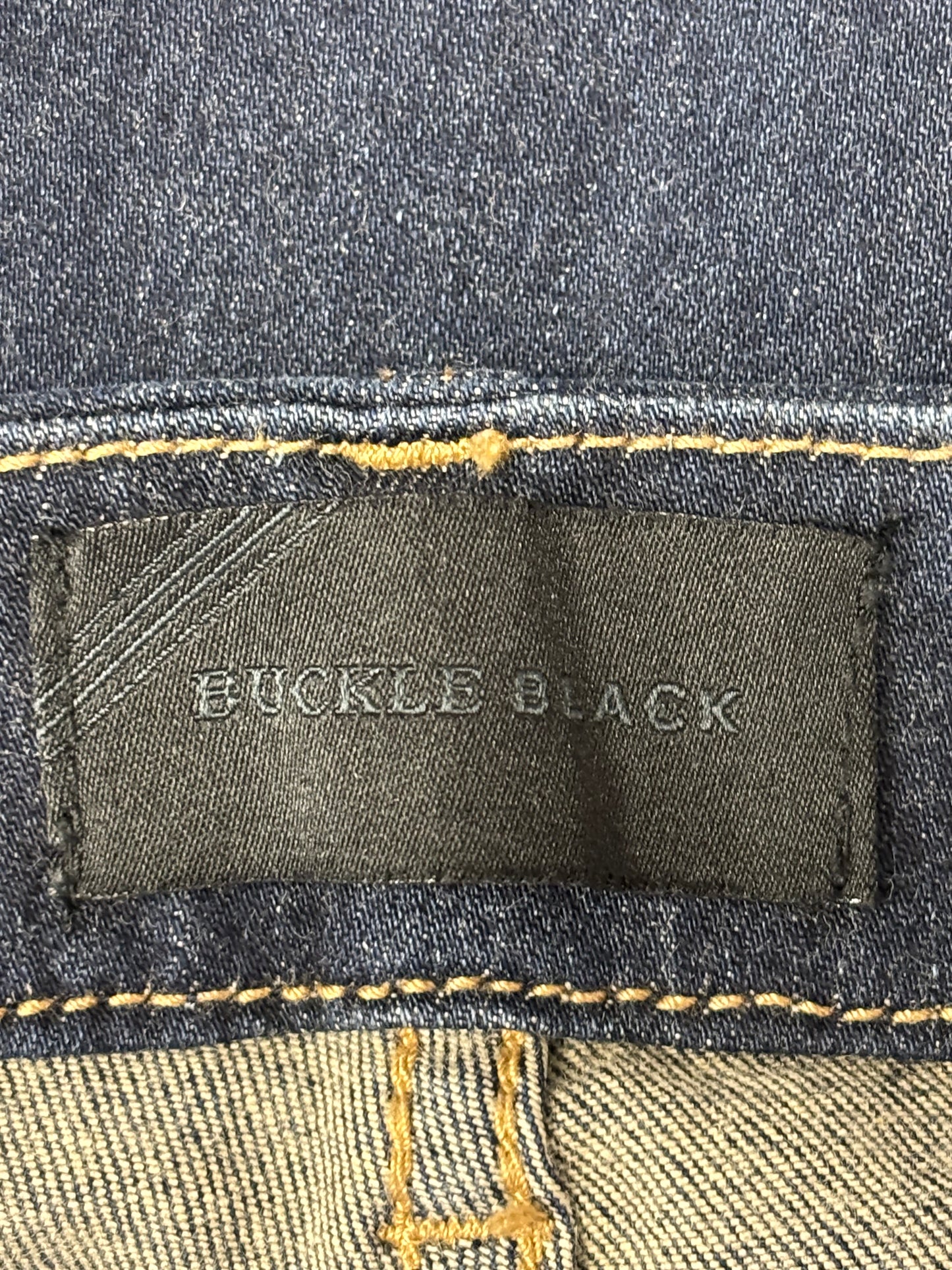 Jeans Straight By Buckle Black In Blue Denim, Size: 10