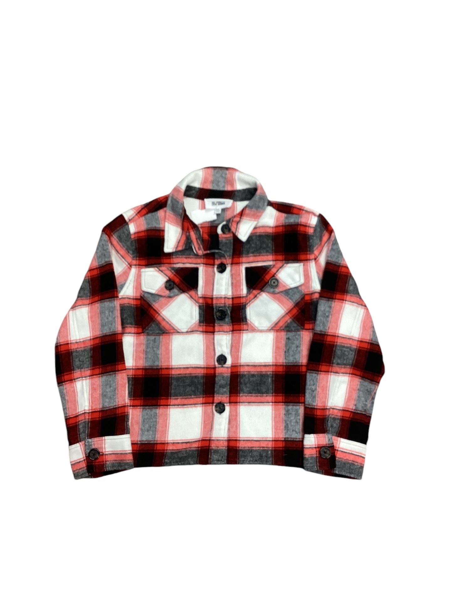 Jacket Shirt By Bb Dakota In Red & White, Size: Xxl