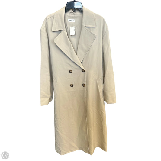 Coat Trench Coat By Clothes Mentor In Tan, Size: L