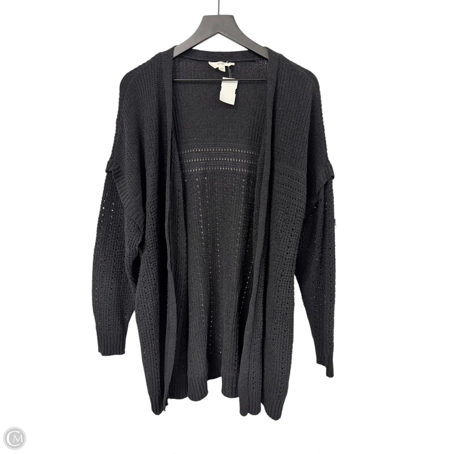 Sweater Cardigan By Terra & Sky In Black, Size: 1x