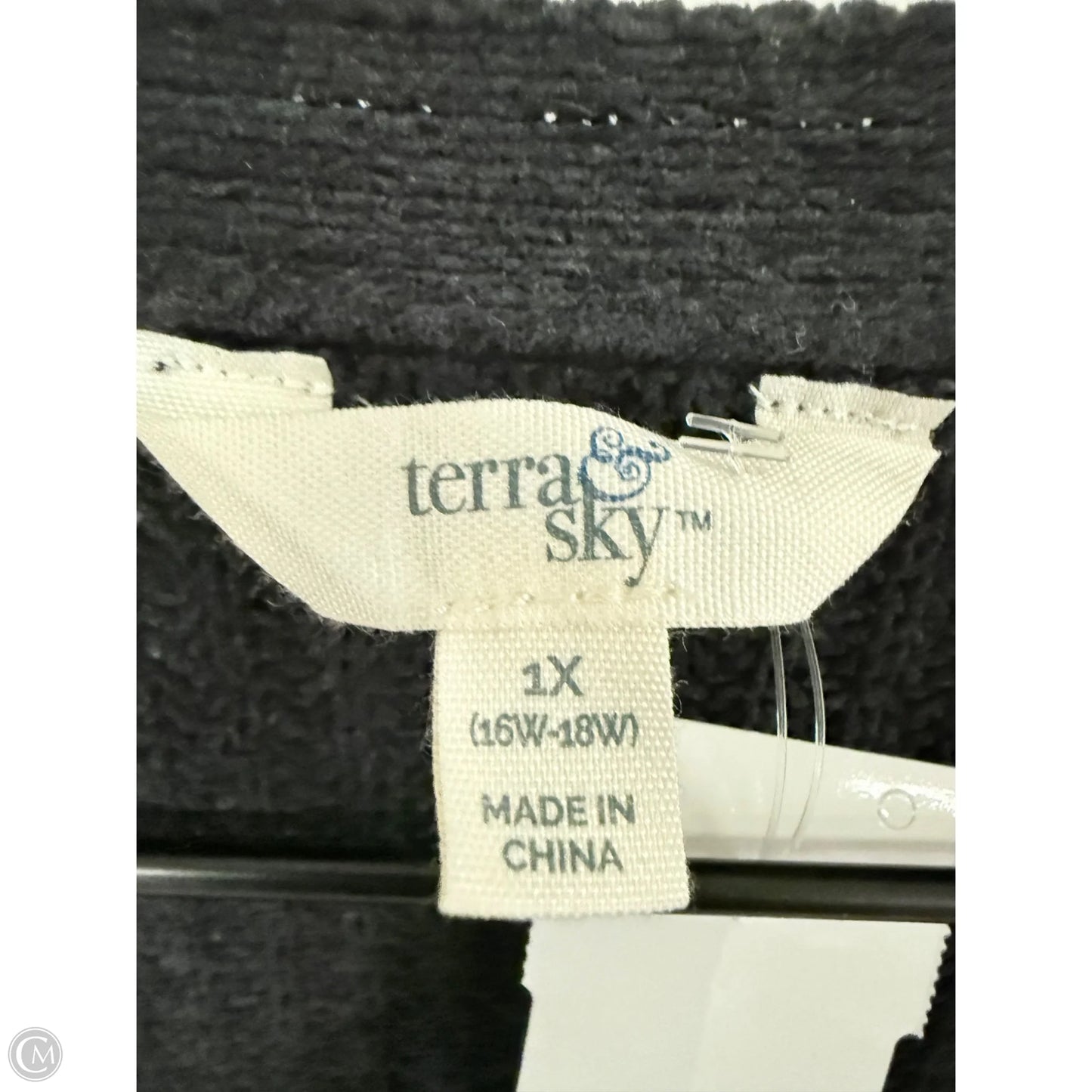 Sweater Cardigan By Terra & Sky In Black, Size: 1x