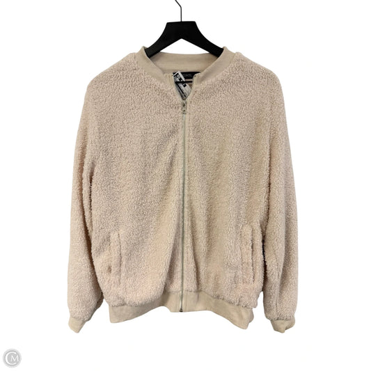 Jacket Faux Fur & Sherpa By Cmf In Cream, Size: L