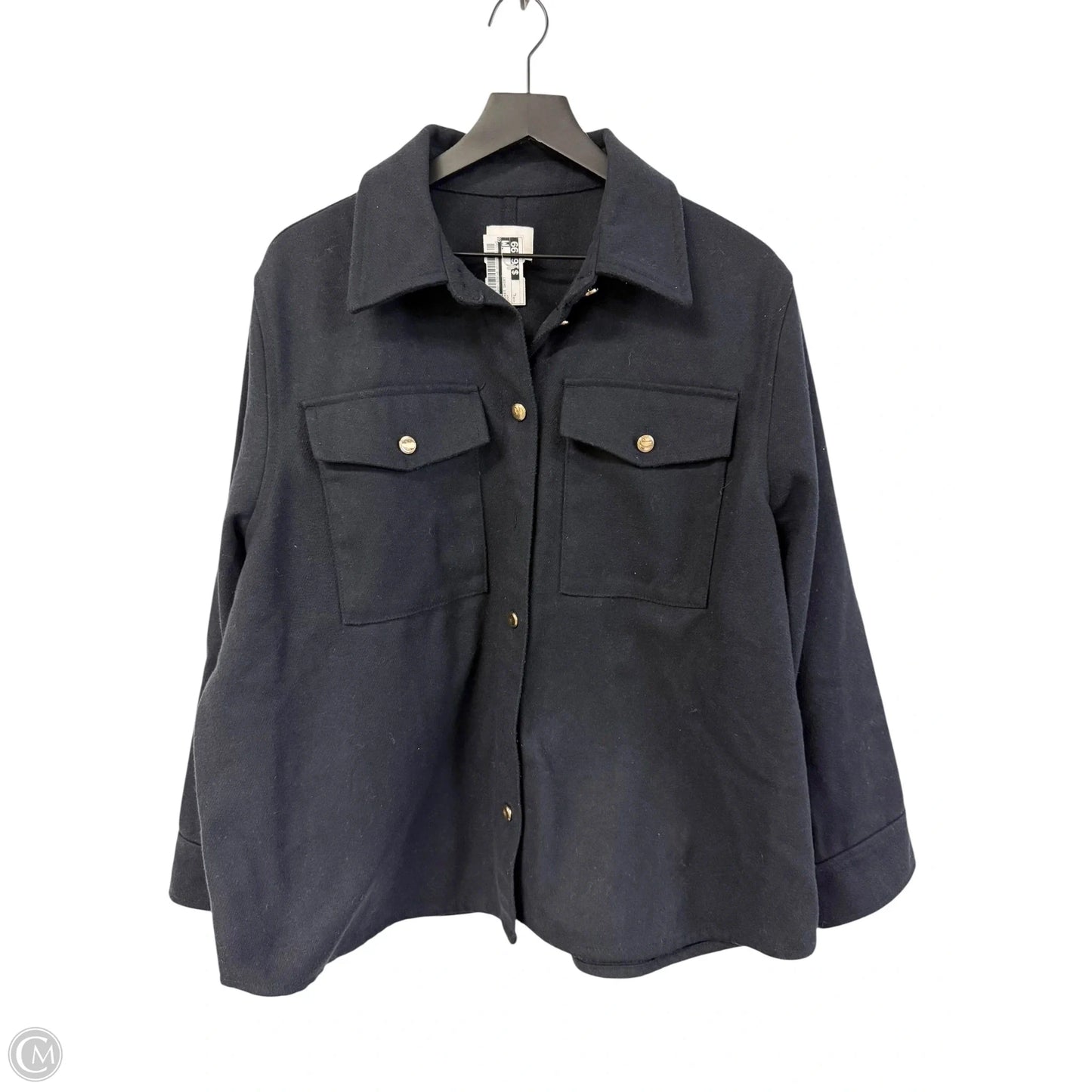 Jacket Shirt By H&m In Navy, Size: L