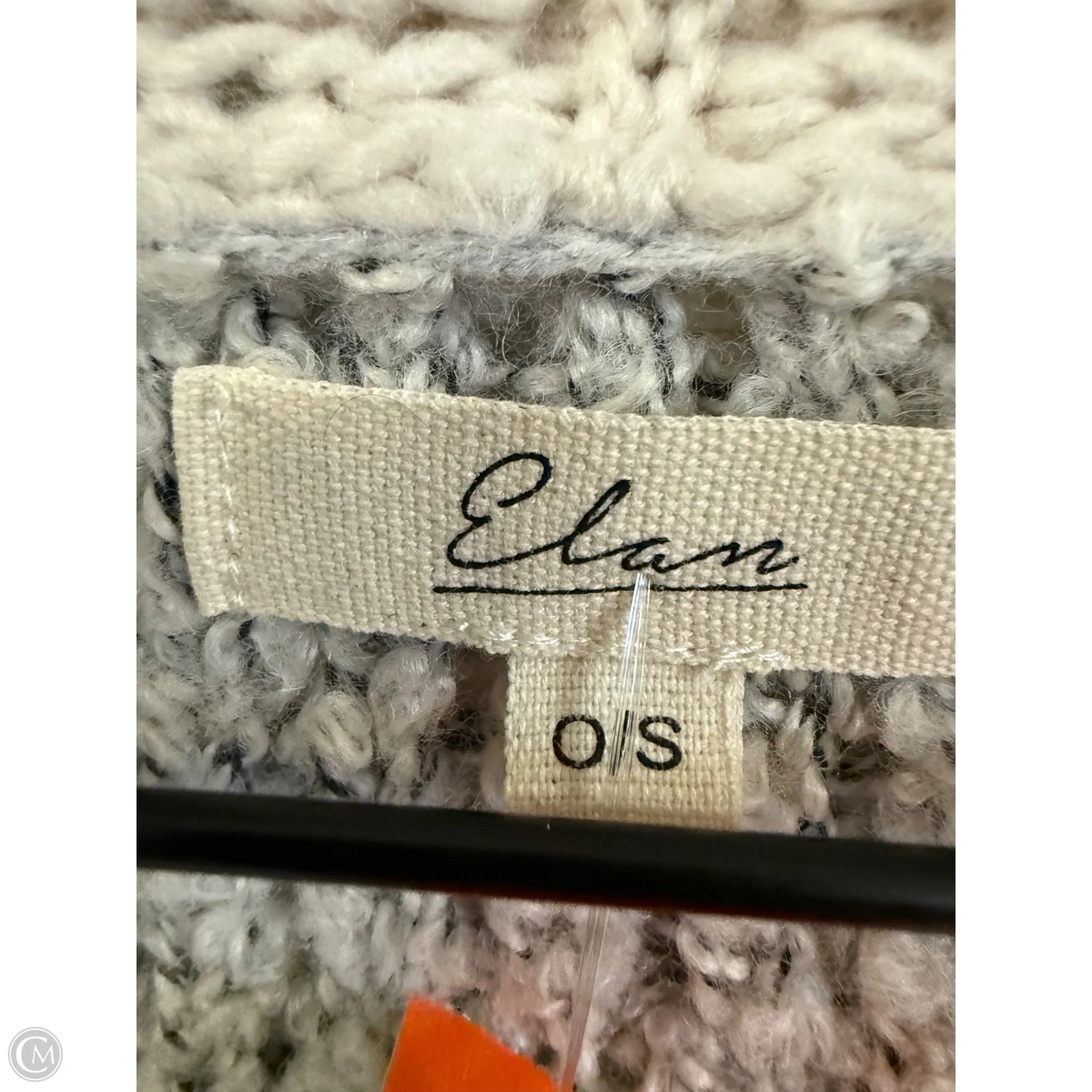 Sweater Cardigan By Elan In Cream & Grey, Size: Osfm