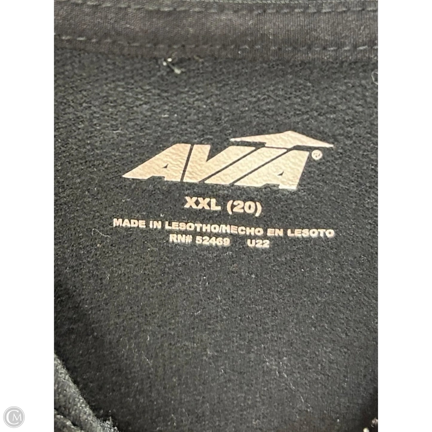 Athletic Top Long Sleeve Hoodie By Avia In Black, Size: Xxl