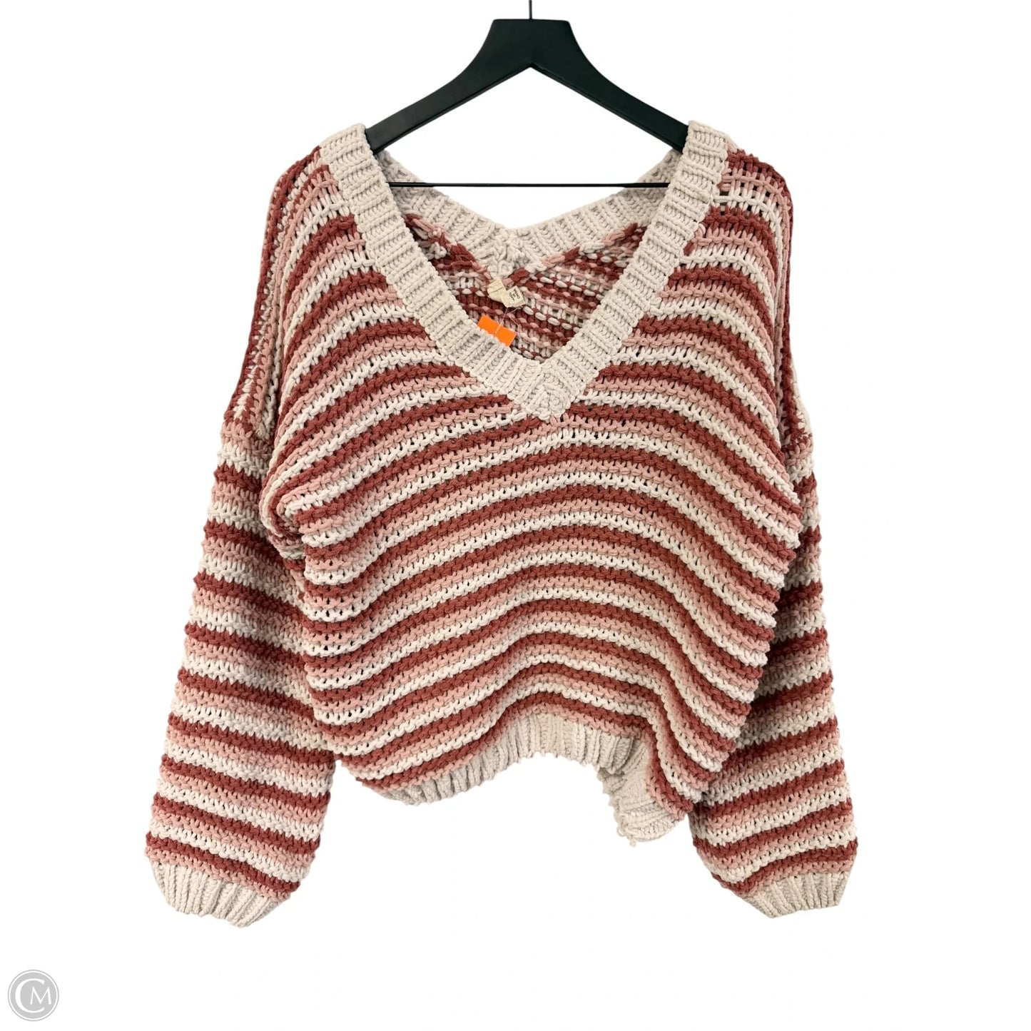 Sweater By Pol In Cream & Pink, Size: S