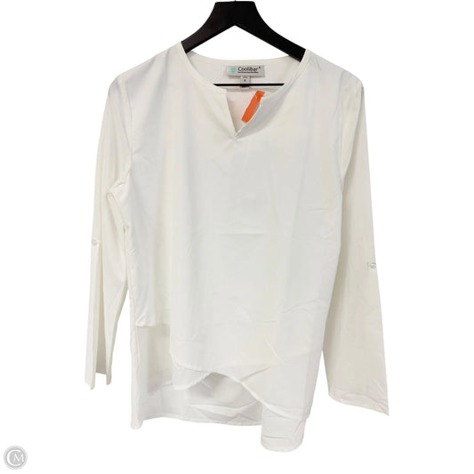 Top Long Sleeve By Cme In White, Size: S