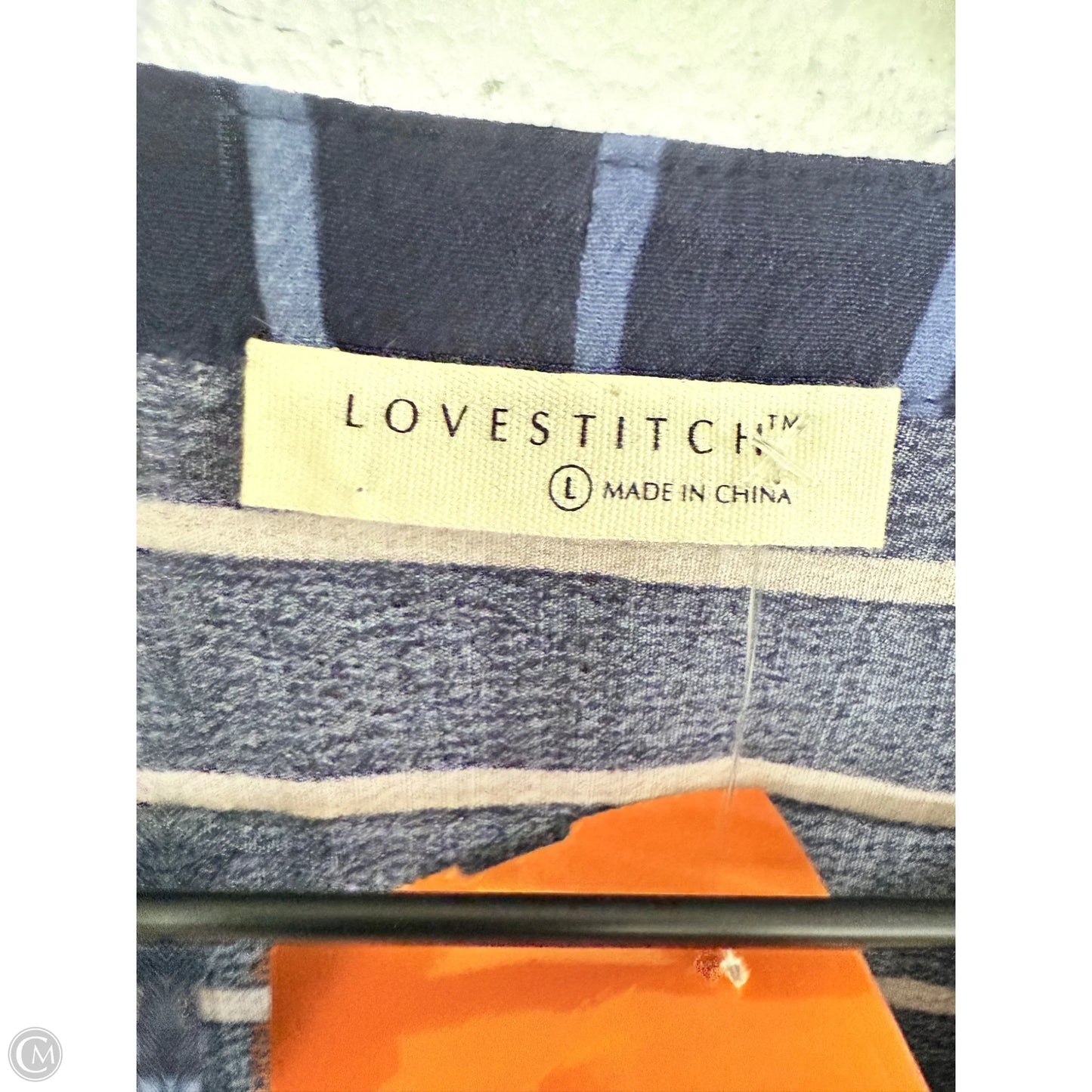 Top Short Sleeve By Lovestitch In Navy, Size: L