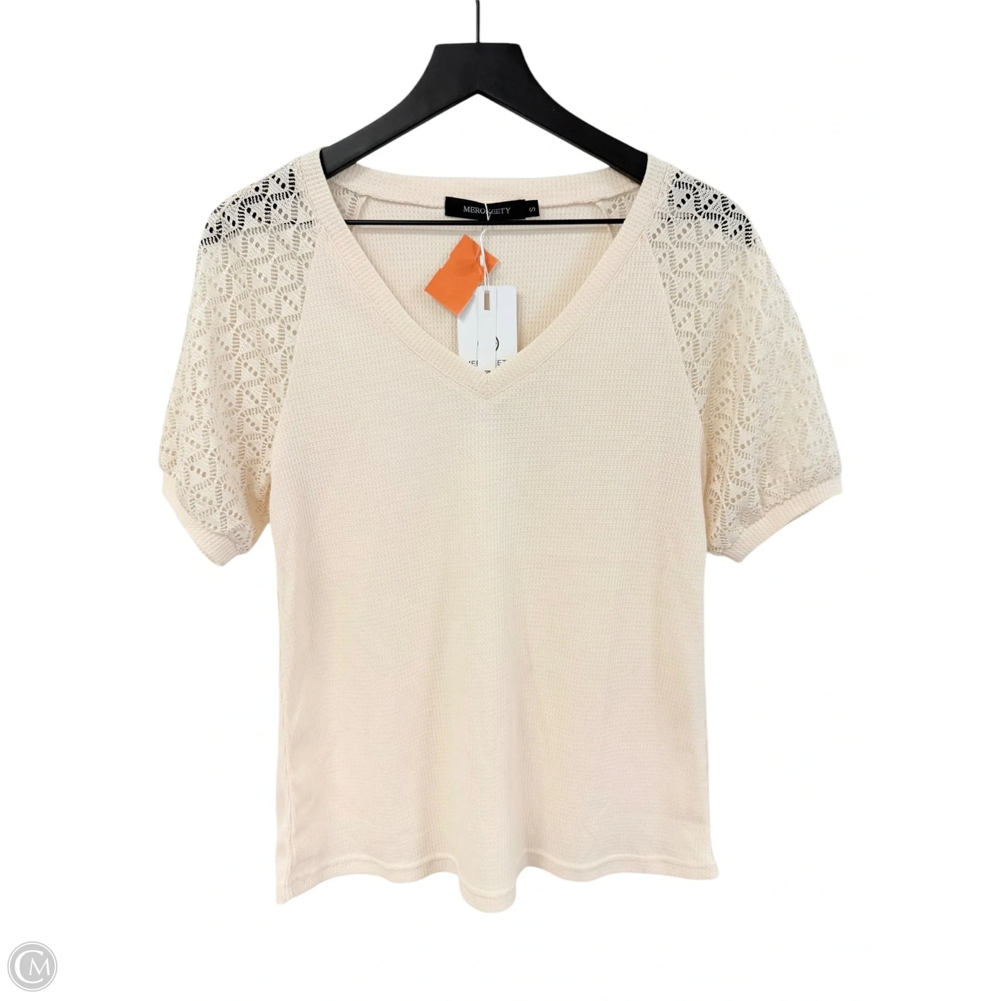 Top Short Sleeve Basic By Cmf In Cream, Size: S