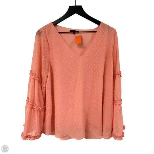 Top Long Sleeve By Staccato In Pink, Size: L