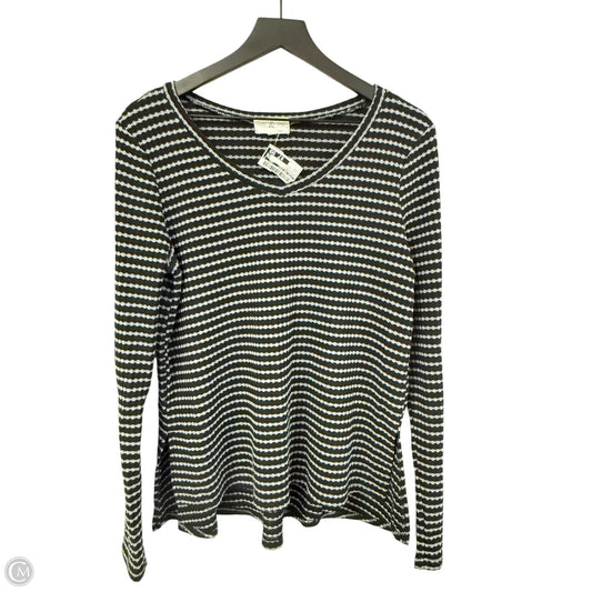 Top Long Sleeve Basic By Thyme And Honey In Black & Grey, Size: L