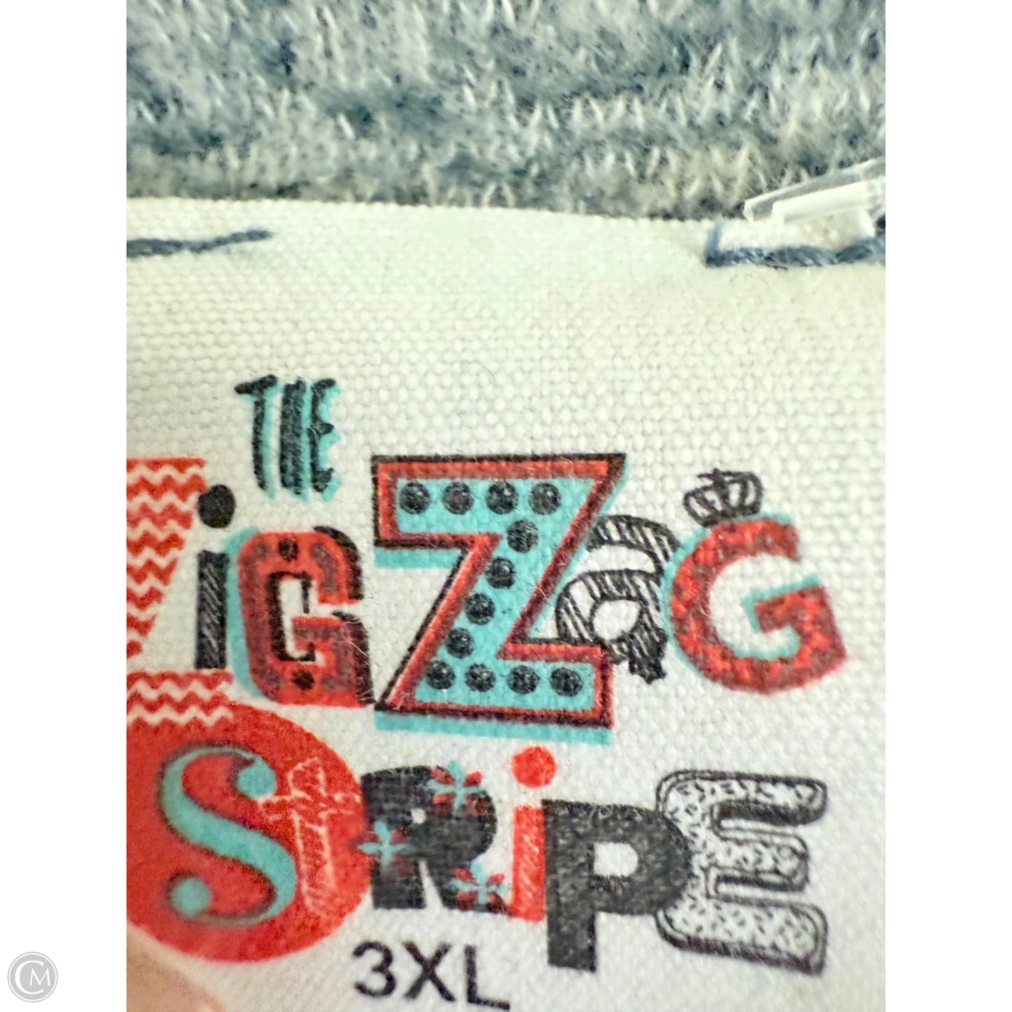 Top Long Sleeve Basic By Zigzag Stripe In Blue, Size: 3x