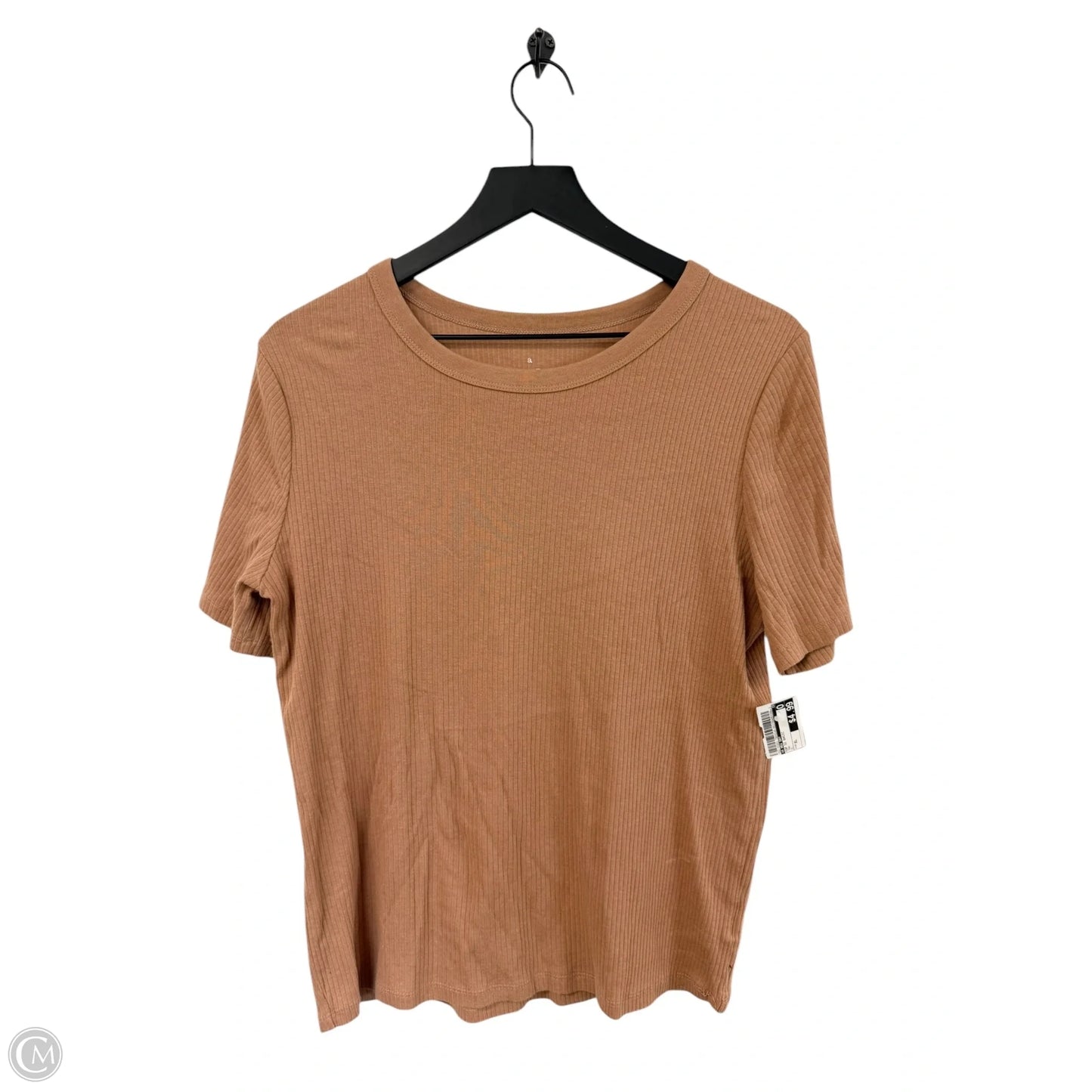 Top Short Sleeve Basic By A New Day In Tan, Size: Xl