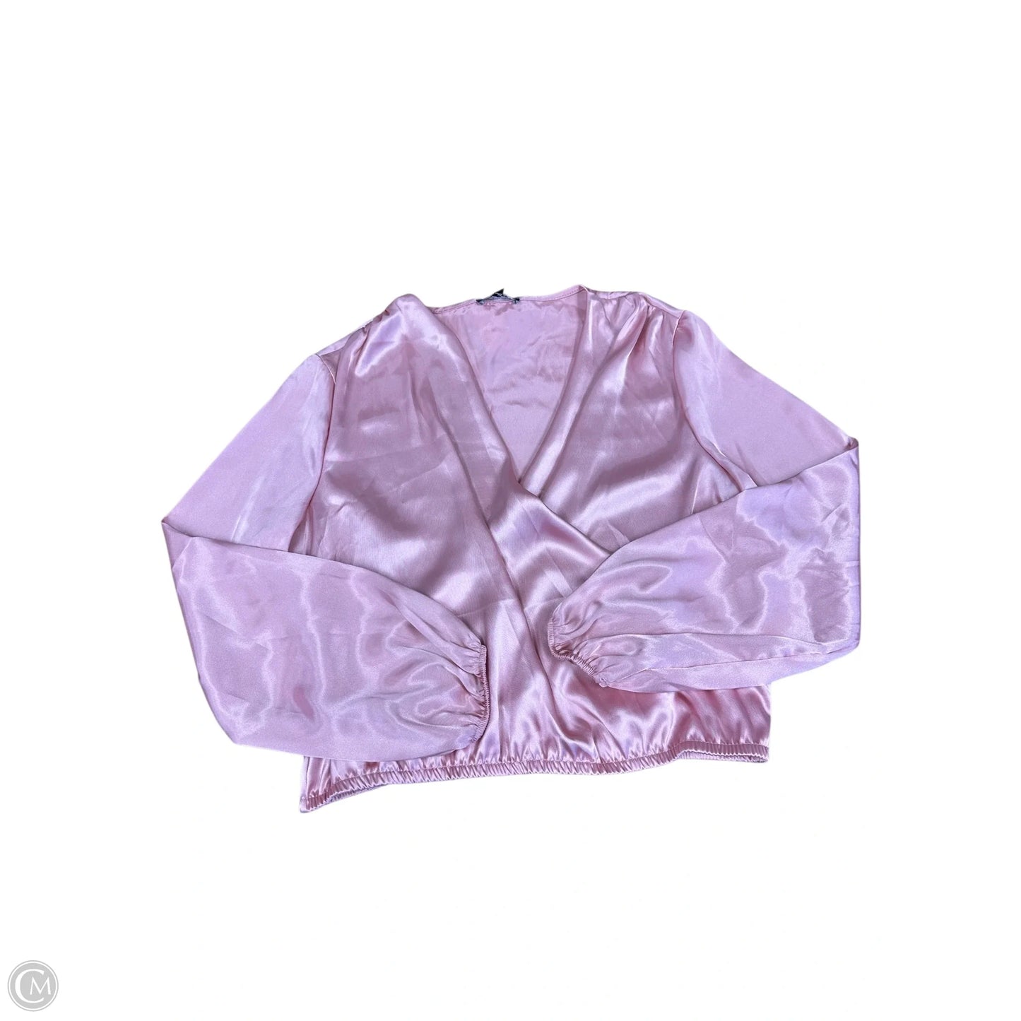 Blouse Long Sleeve By Express In Pink, Size: M