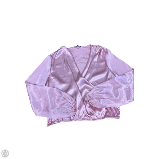 Blouse Long Sleeve By Express In Pink, Size: M