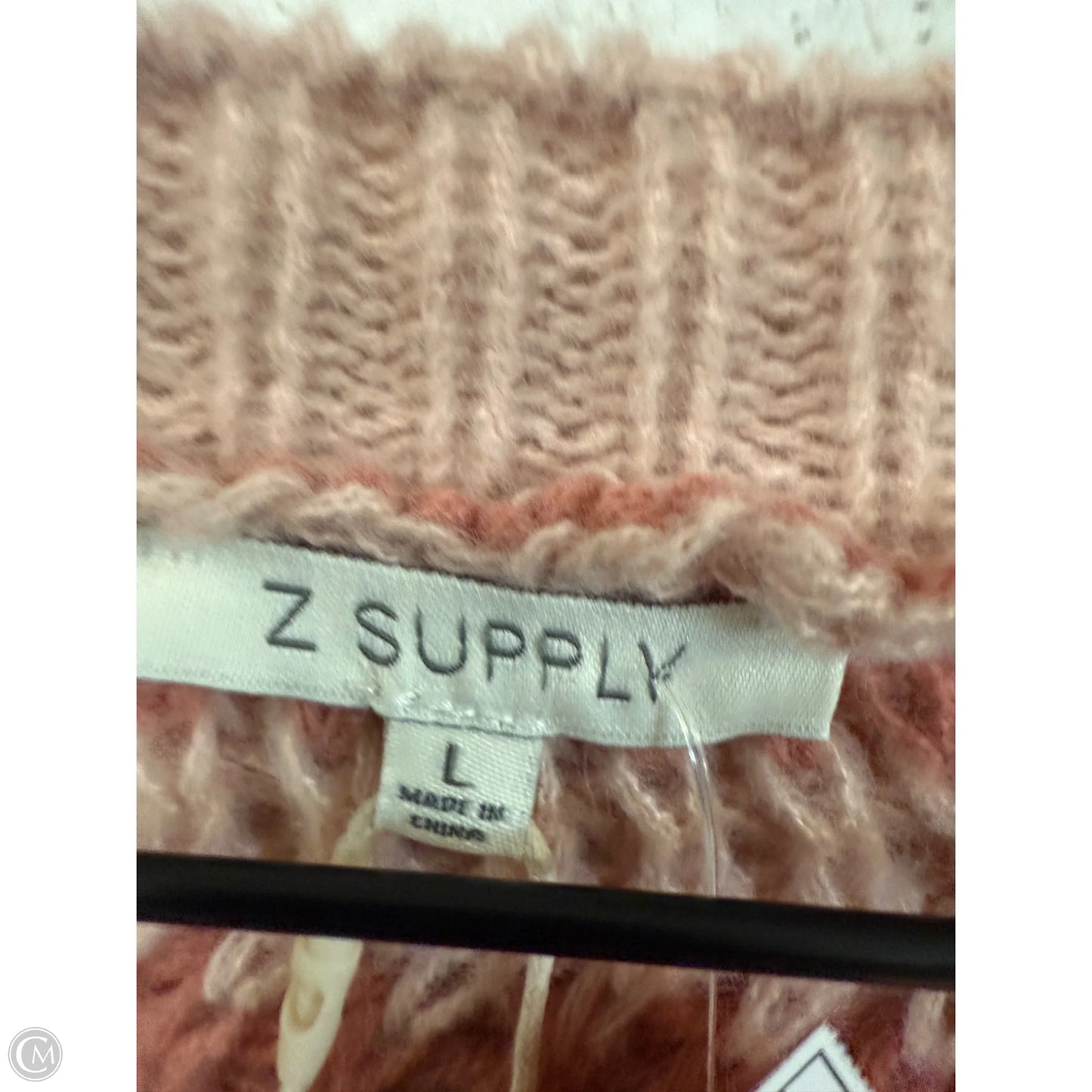 Sweater By Z Supply In Pink & Purple, Size: L