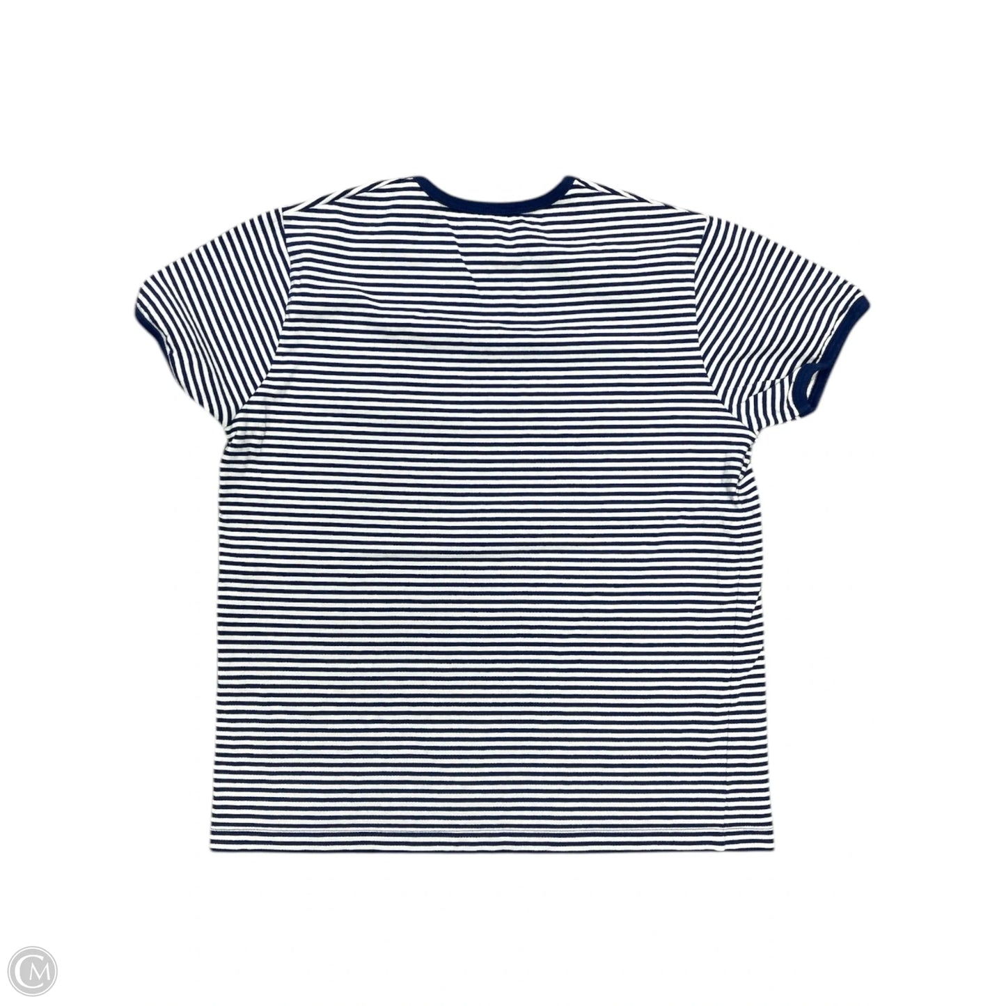Top Short Sleeve Designer By Tory Burch In Blue & White, Size: S