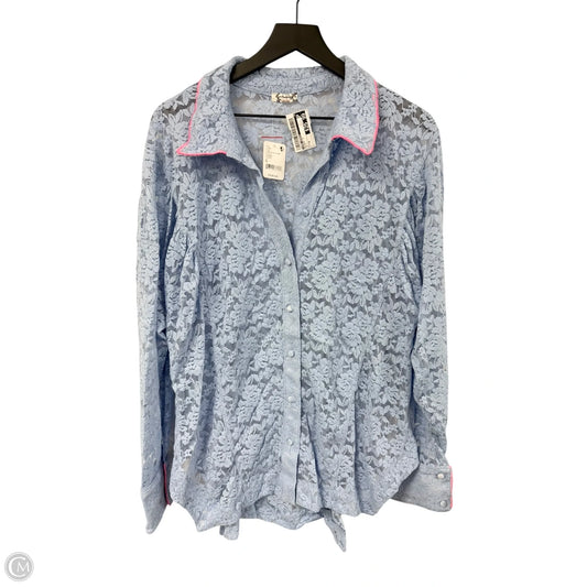 Blouse Long Sleeve By Free People In Blue, Size: M