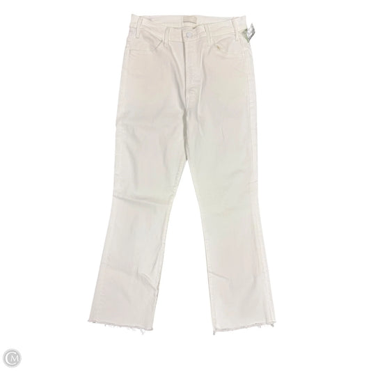 Jeans Straight By Mother Jeans In White Denim, Size: 10