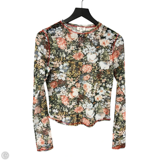 Top Long Sleeve By La Miel In Floral Print, Size: M