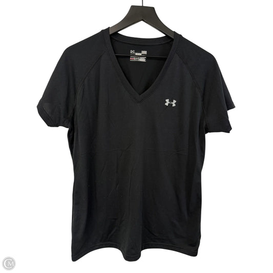 Athletic Top Short Sleeve By Under Armour In Black, Size: L