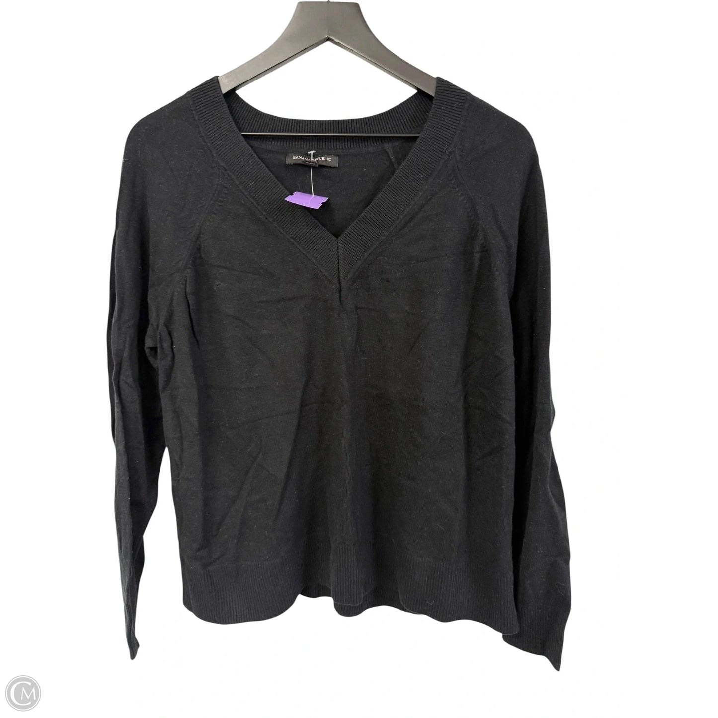 Top Long Sleeve By Banana Republic In Black, Size: L
