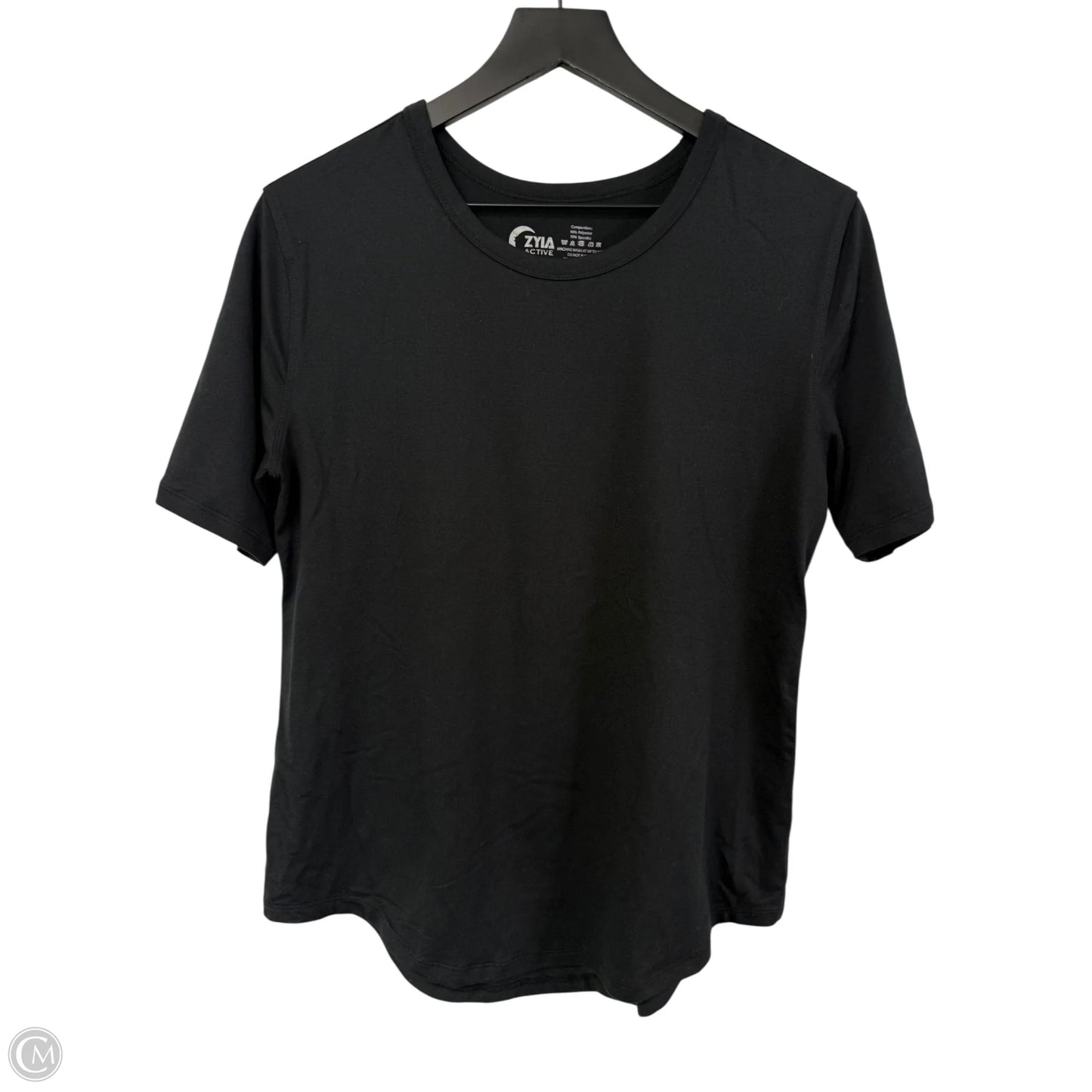 Athletic Top Short Sleeve By Zyia In Black, Size: L