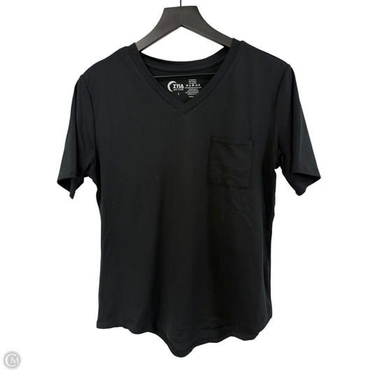 Athletic Top Short Sleeve By Zyia In Black, Size: L